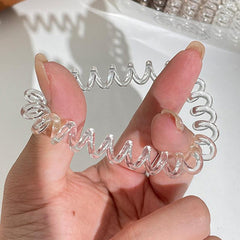 9pcs Clear Spiral Hair Coils Colorful Ponytail Holders