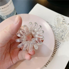 9pcs Clear Spiral Hair Coils Colorful Ponytail Holders