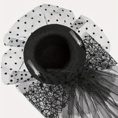 Halloween Pumpkin Decor Head Veil Mesh Lace Hair Accessory