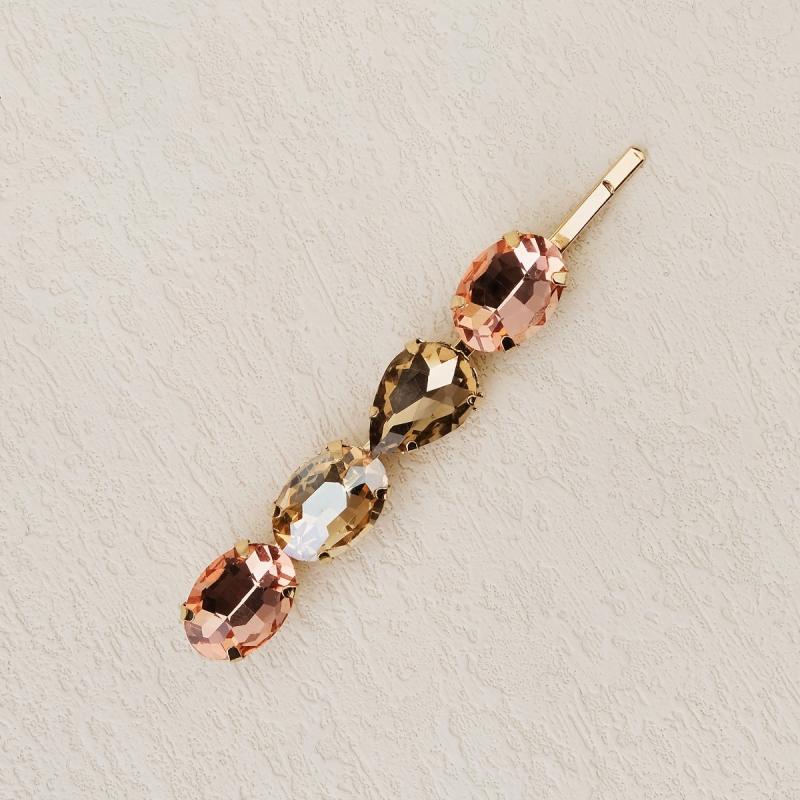 7pcs Rhinestone Hairpin Golden Hair Clip for Girls