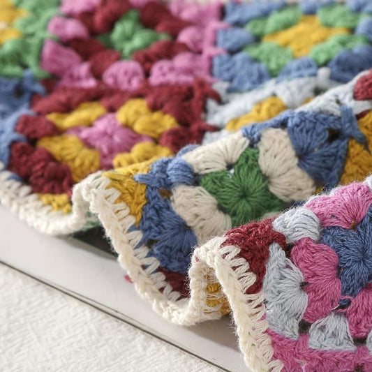 Colorful Knitted Bandana Flower Pattern Crochet Boho Style Headband