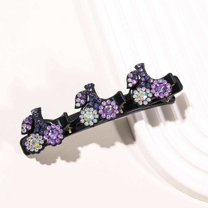 Crystal Stone Flower Hair Clip Braided Hair Accessories