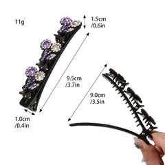 Crystal Stone Flower Hair Clip Braided Hair Accessories