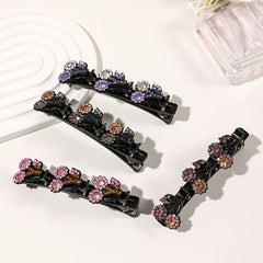 Crystal Stone Flower Hair Clip Braided Hair Accessories