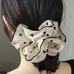 2pcs Polka Dot Decor Scrunchie Mesh Hair Tie Elastic Hair Accessory