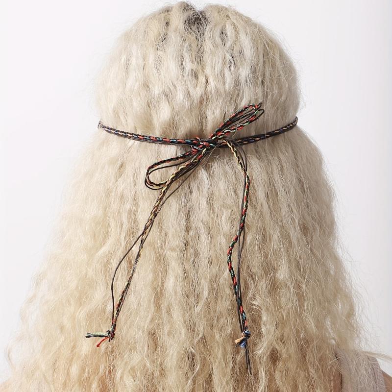 Boho Braided Head Chain Crystal Hair Band for Women