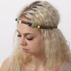 Boho Braided Head Chain Crystal Hair Band for Women