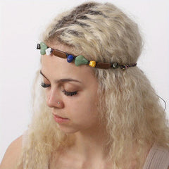 Boho Braided Head Chain Crystal Hair Band for Women