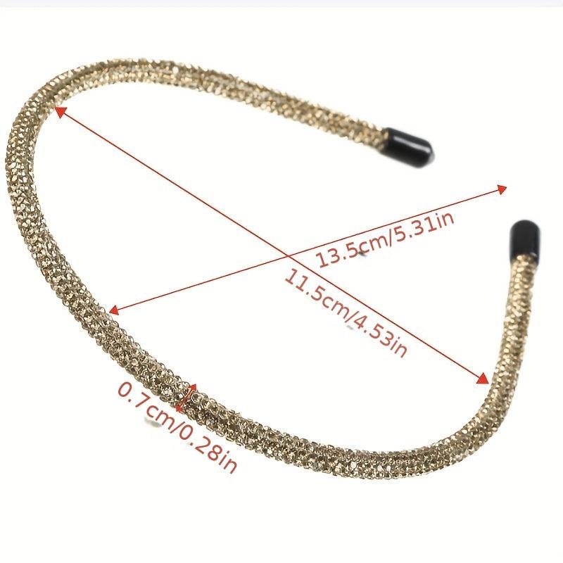 Y2K Rainbow Rhinestone Headband Skinny Hair Band