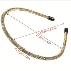 Y2K Rainbow Rhinestone Headband Skinny Hair Band