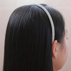 Y2K Rainbow Rhinestone Headband Skinny Hair Band