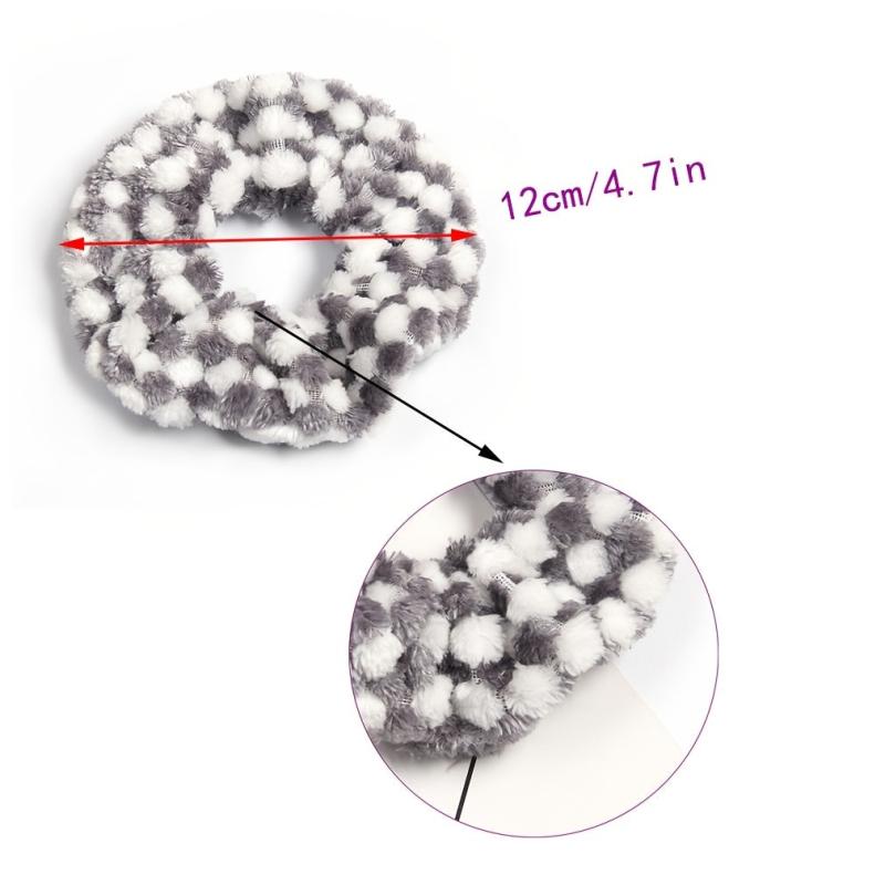 Plaid Plush Block Hair Scrunchies Soft Scrunchie For Women