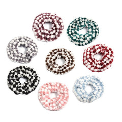 Plaid Plush Block Hair Scrunchies Soft Scrunchie For Women