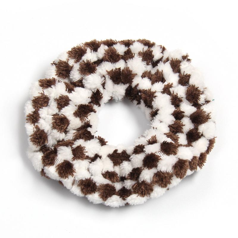Plaid Plush Block Hair Scrunchies Soft Scrunchie For Women