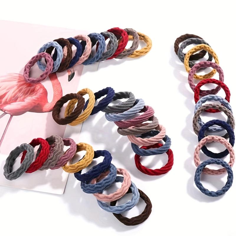 100pcs Thickened Hair Tie Elastic Ponytail Holder Hair Accessories