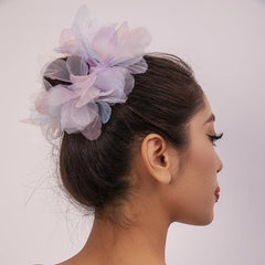Organza Flower Hair Rope Gradient Hair Tie For Women