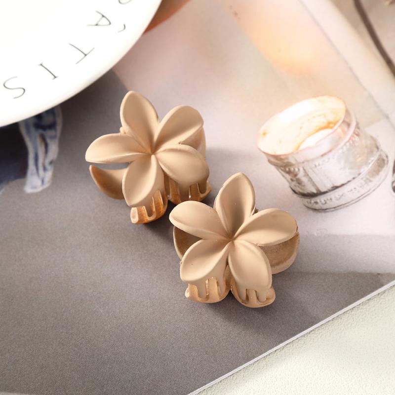 2PCS Frosted Hair Claw Side Clip Set Acrylic Flower Shark Claw Hair Accessories
