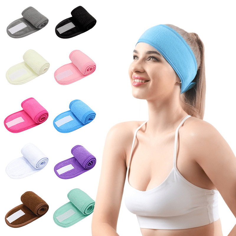 Women Headband Adjustable Wide Hairband Yoga Spa Bath Shower Makeup