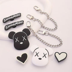 8pcs Cartoon Shoe Charm Set with Chain for Sandal Slipper