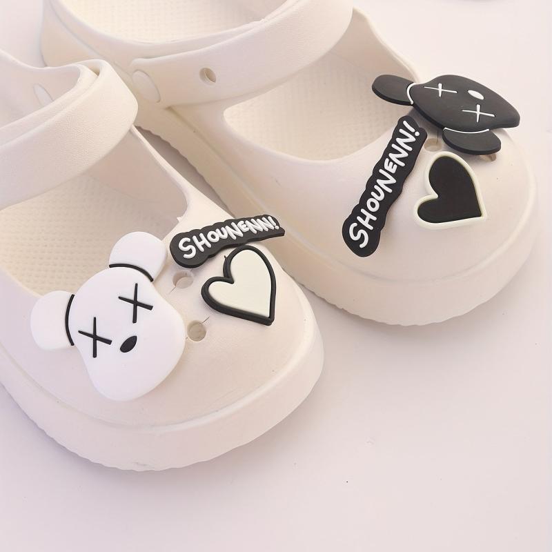8pcs Cartoon Shoe Charm Set with Chain for Sandal Slipper