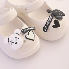 8pcs Cartoon Shoe Charm Set with Chain for Sandal Slipper