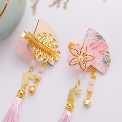 Rabbit Flower Hairpin Tassel Hair Clip Headdress for Girl