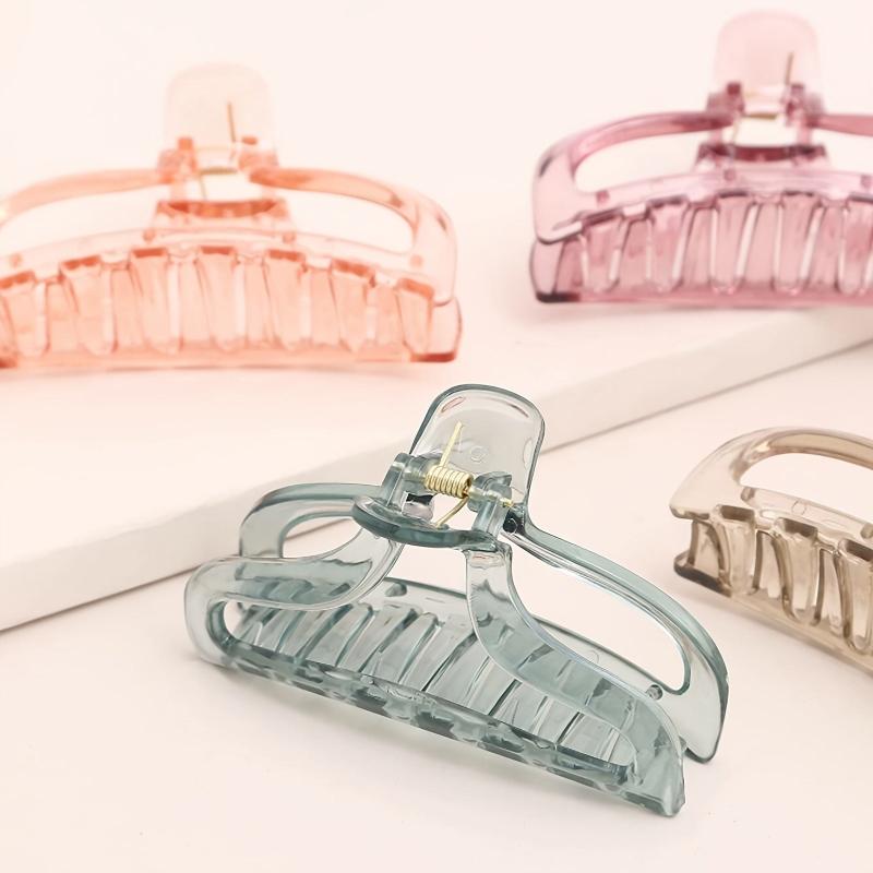 Clear Solid Hair Claw Clip Non Slip Strong Hold Grip Hair Jaw Clip Thick Hair