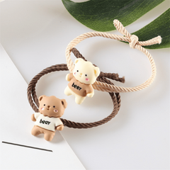 Little Bear Hair Ties Resin Hand Painted Animals Toddle Hair Accessories