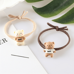 Little Bear Hair Ties Resin Hand Painted Animals Toddle Hair Accessories