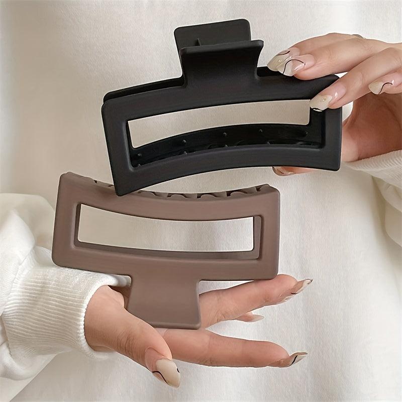 Matte Square Hair Claw Clip Strong Hold Grip Accessory