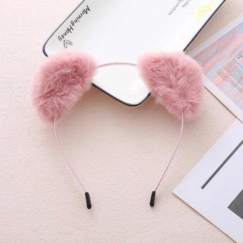 Cartoon Plush Cat Ears Headband Fluffy Costume Halloween Accessories