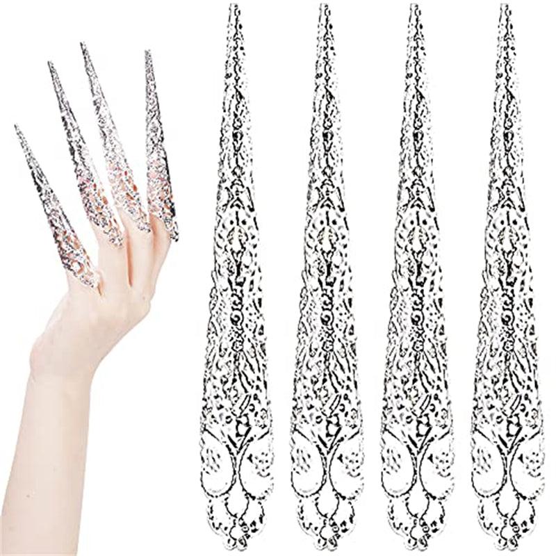 5Pcs Ancient Queen Fingertip Claw Nail Rings for Halloween Cosplay