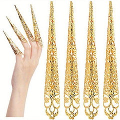 5Pcs Ancient Queen Fingertip Claw Nail Rings for Halloween Cosplay
