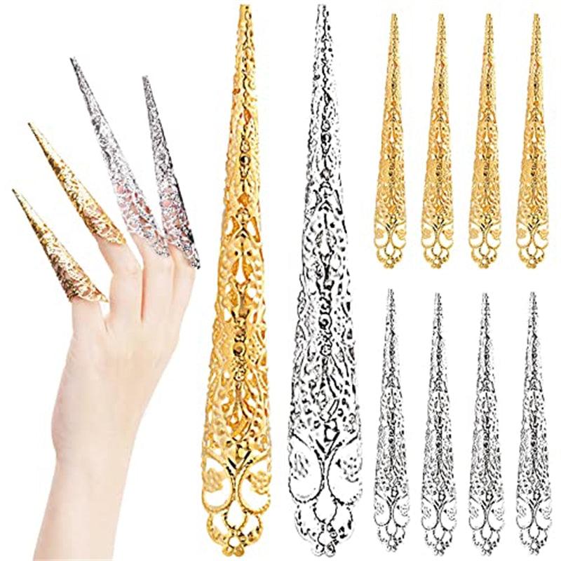 5Pcs Ancient Queen Fingertip Claw Nail Rings for Halloween Cosplay