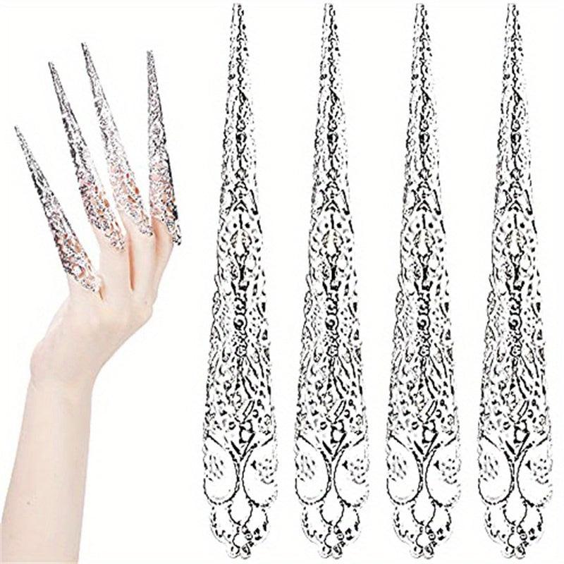 5Pcs Ancient Queen Fingertip Claw Nail Rings for Halloween Cosplay