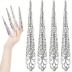 5Pcs Ancient Queen Fingertip Claw Nail Rings for Halloween Cosplay