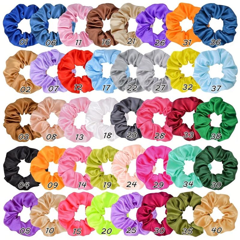Colorful Satin Scrunchie Hair Tie Silky Hair Rope Female Hair Accessories