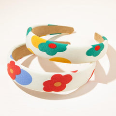 Soft Flower Dotted Pattern Headbands Hair Accessories For Girls