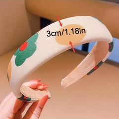 Soft Flower Dotted Pattern Headbands Hair Accessories For Girls