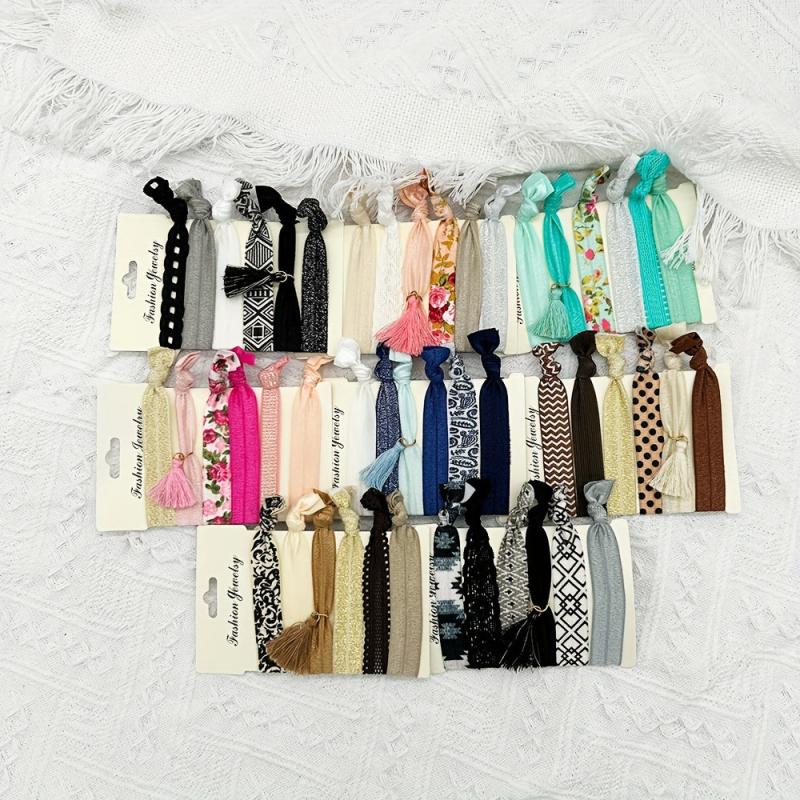 Colorful Boho Hair Tie Bracelet Elastic Ponytail Holder Access