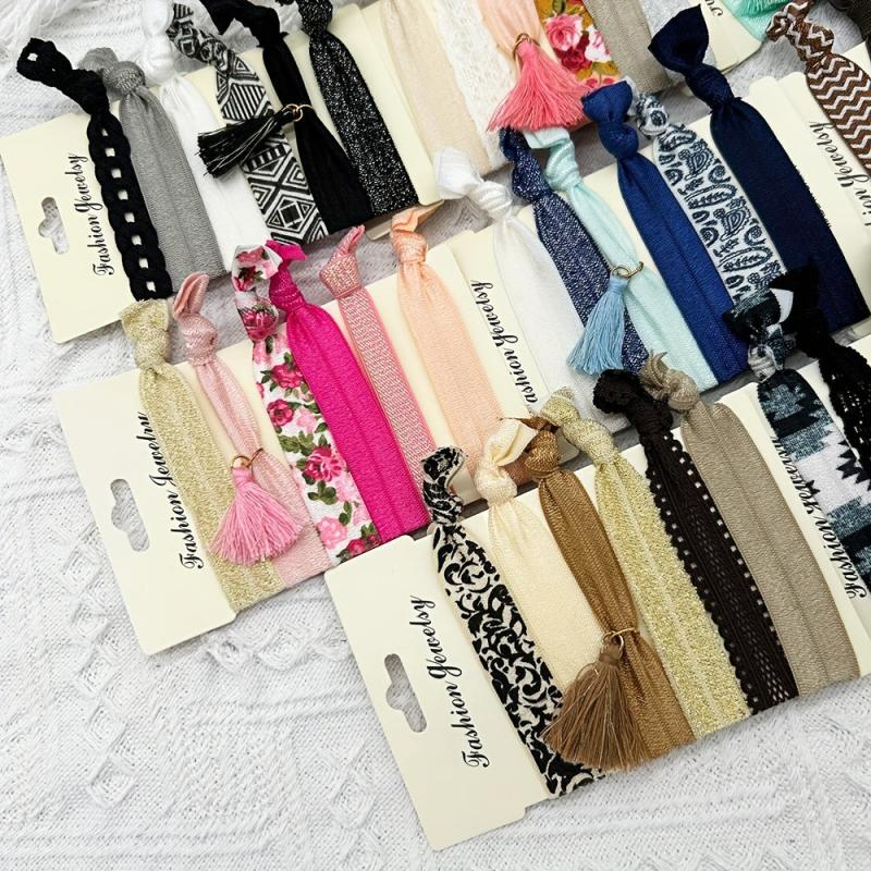 Colorful Boho Hair Tie Bracelet Elastic Ponytail Holder Access