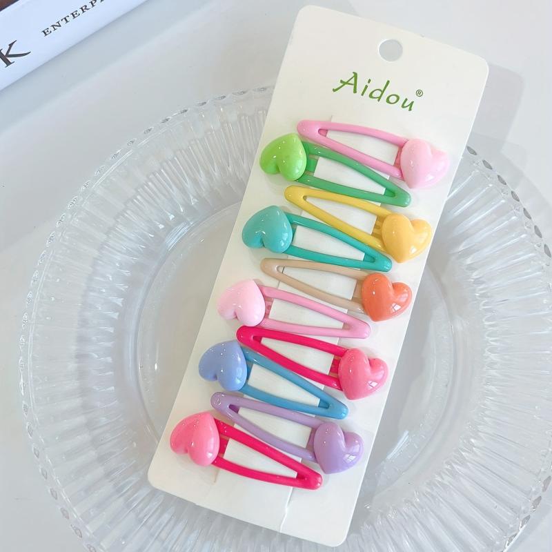 10pcs Candy Star Heart Hair Clips Y2K Hair Slides Clip Non Slip Dopamine Dressin