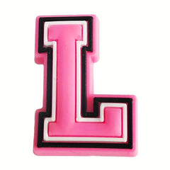 37Pcs Pink Letter Shoe Charms DIY Sandals Decorate Accessories Buckle
