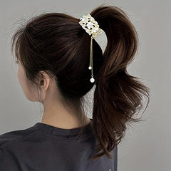 3pcs Rhinestone Flower Fish Hair Clip with Pearl Pendant