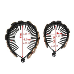 Rhinestone Flower Hair Claw for Women Head Bun Ponytail Holder