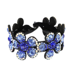 Rhinestone Flower Hair Claw for Women Head Bun Ponytail Holder