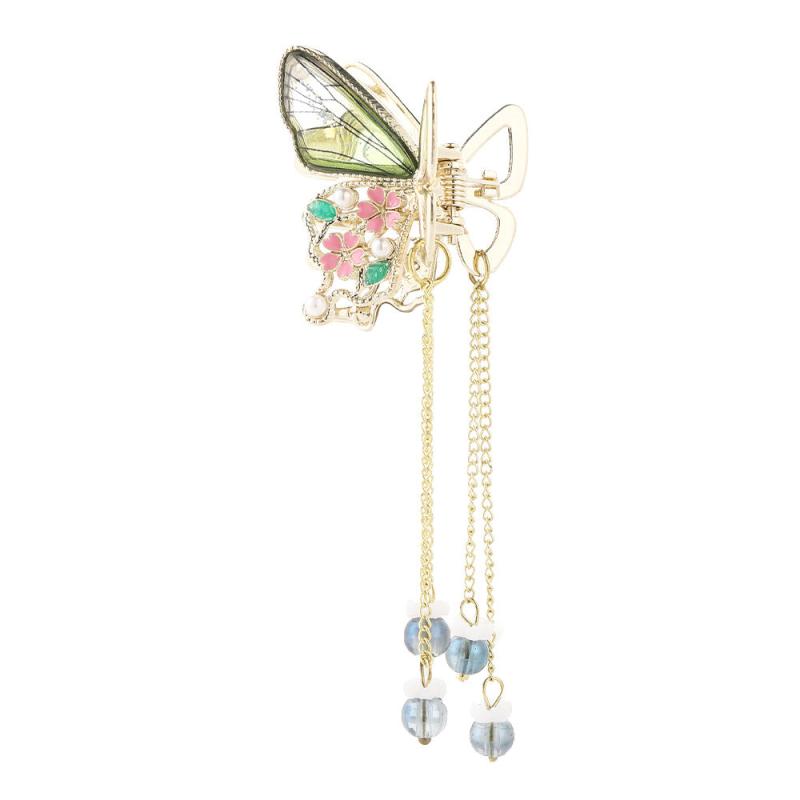 Butterfly Hair Clip Tassel Beaded Small Claw Clip For Women Girls