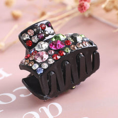 Small Rhinestone Hair Claw Clip for Thick Hair, Strong Hold Grip Accessories