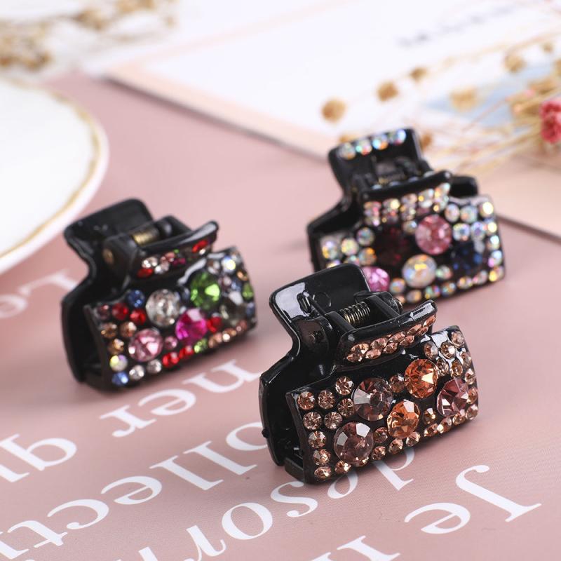 Small Rhinestone Hair Claw Clip for Thick Hair, Strong Hold Grip Accessories