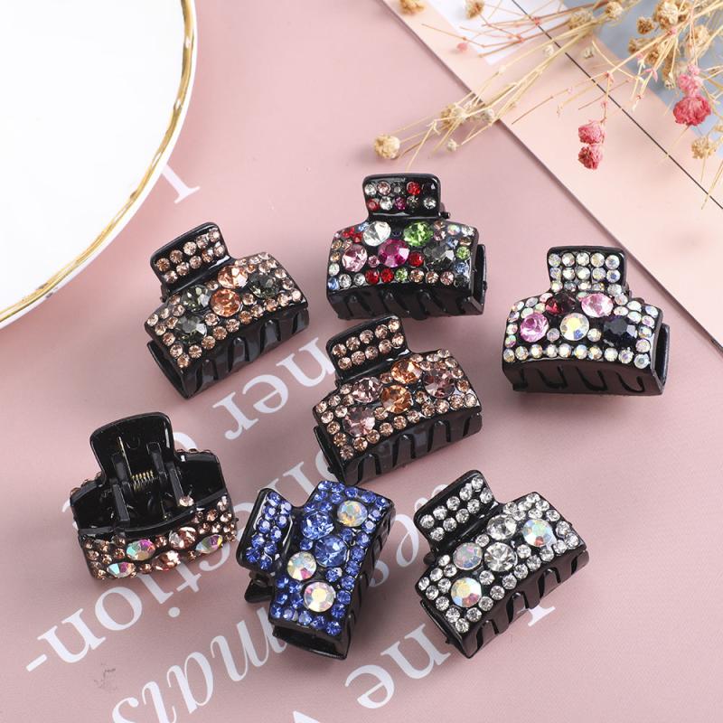 Small Rhinestone Hair Claw Clip for Thick Hair, Strong Hold Grip Accessories